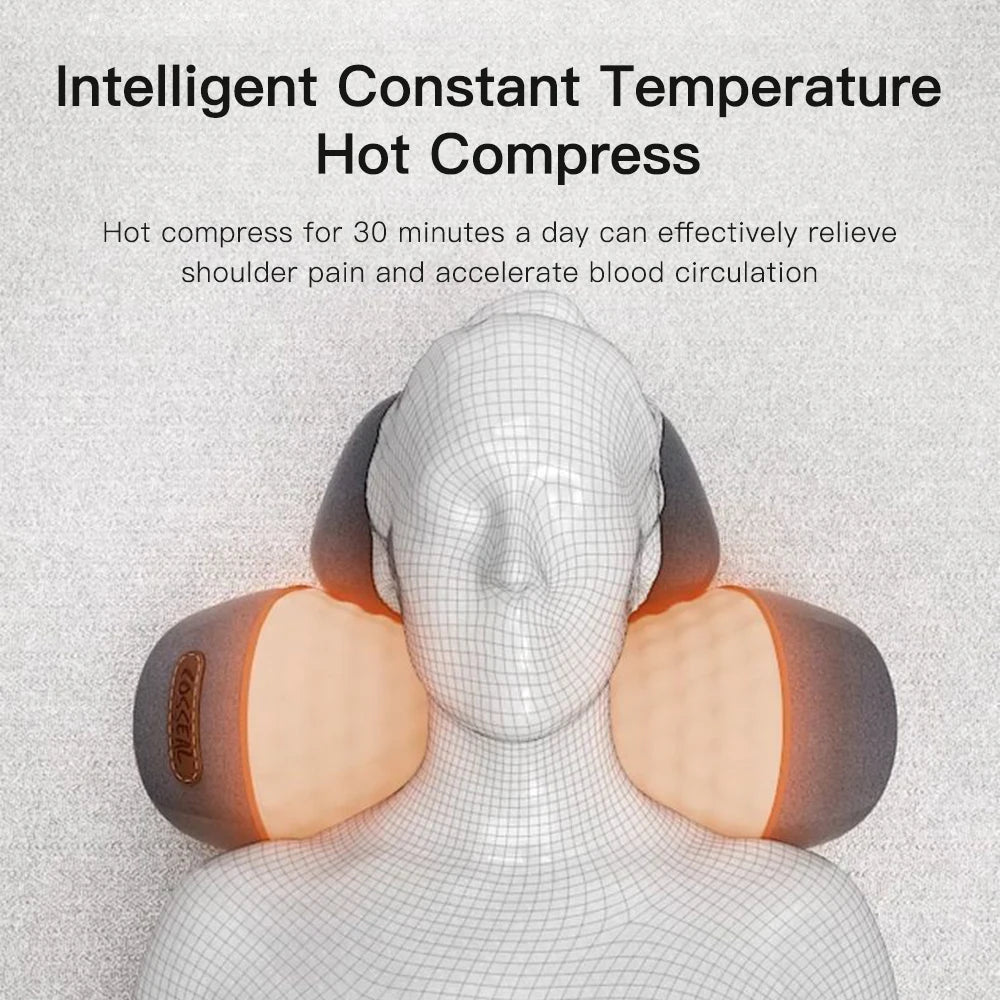 Electric Neck Massager Cervical Pillow Hot Compress Vibration Massage Neck Traction Relax Pillow Spine Support Massager Pillow